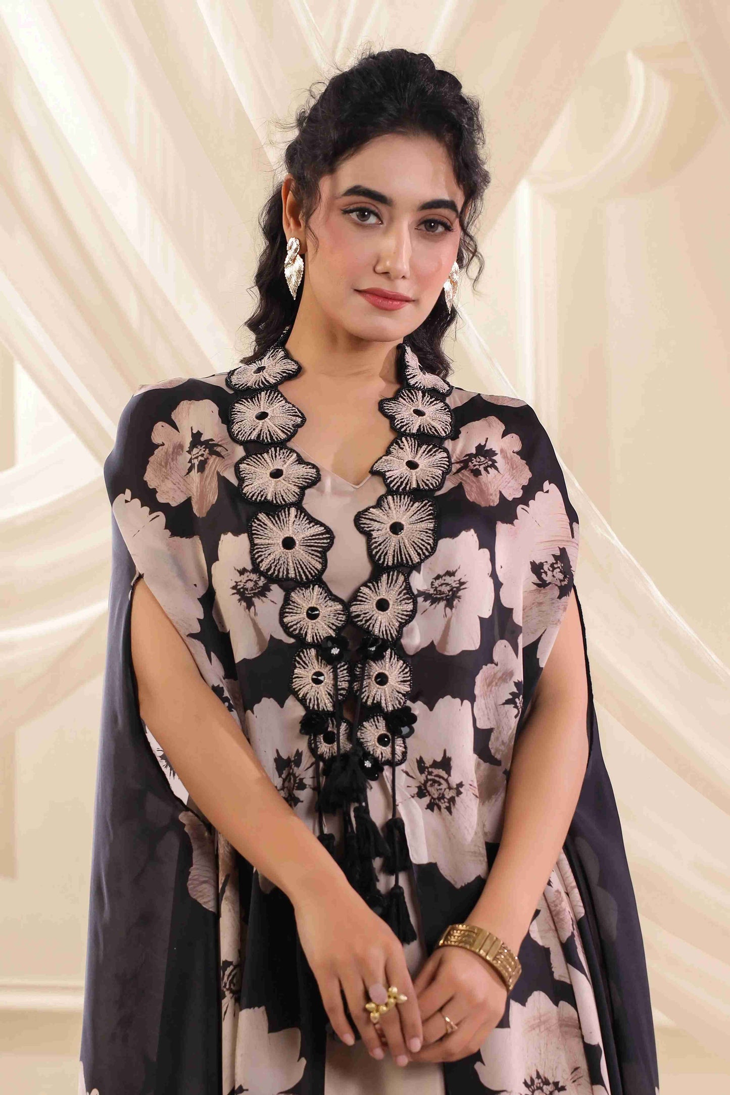 Emblished Floral Jacket Set
