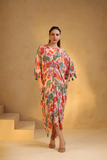 Printed Drape Dress