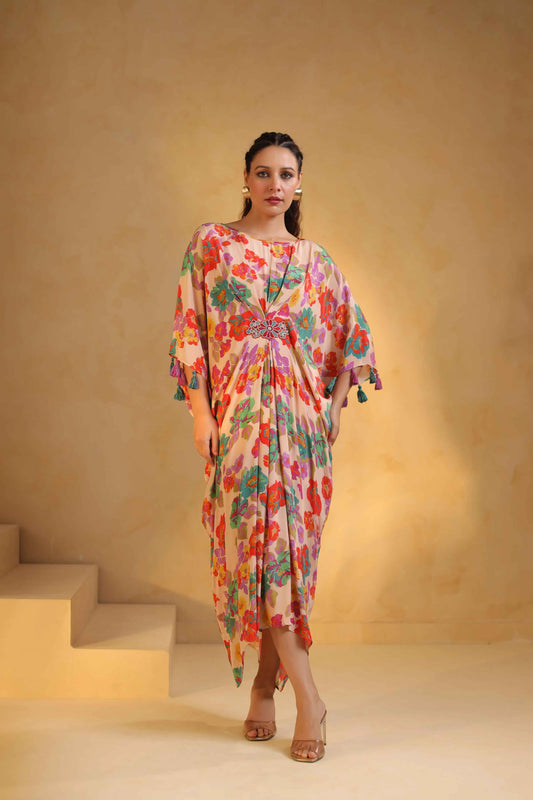 Printed Drape Dress