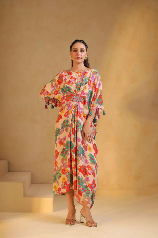 Printed Drape Dress