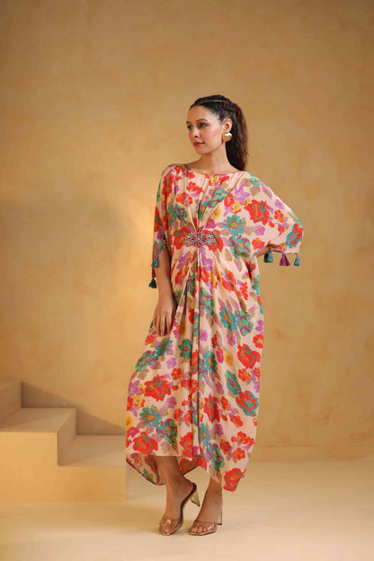 Printed Drape Dress