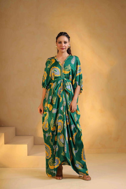 Printed Drape Dress