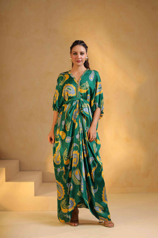 Printed Drape Dress