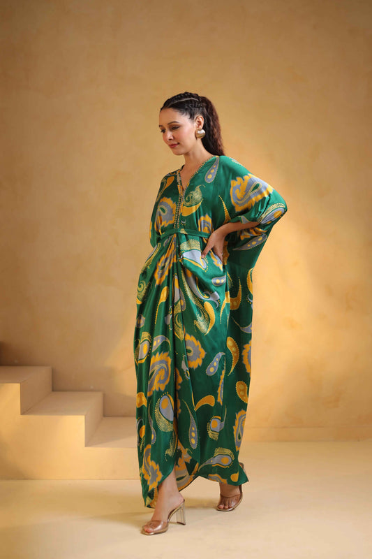 Printed Drape Dress