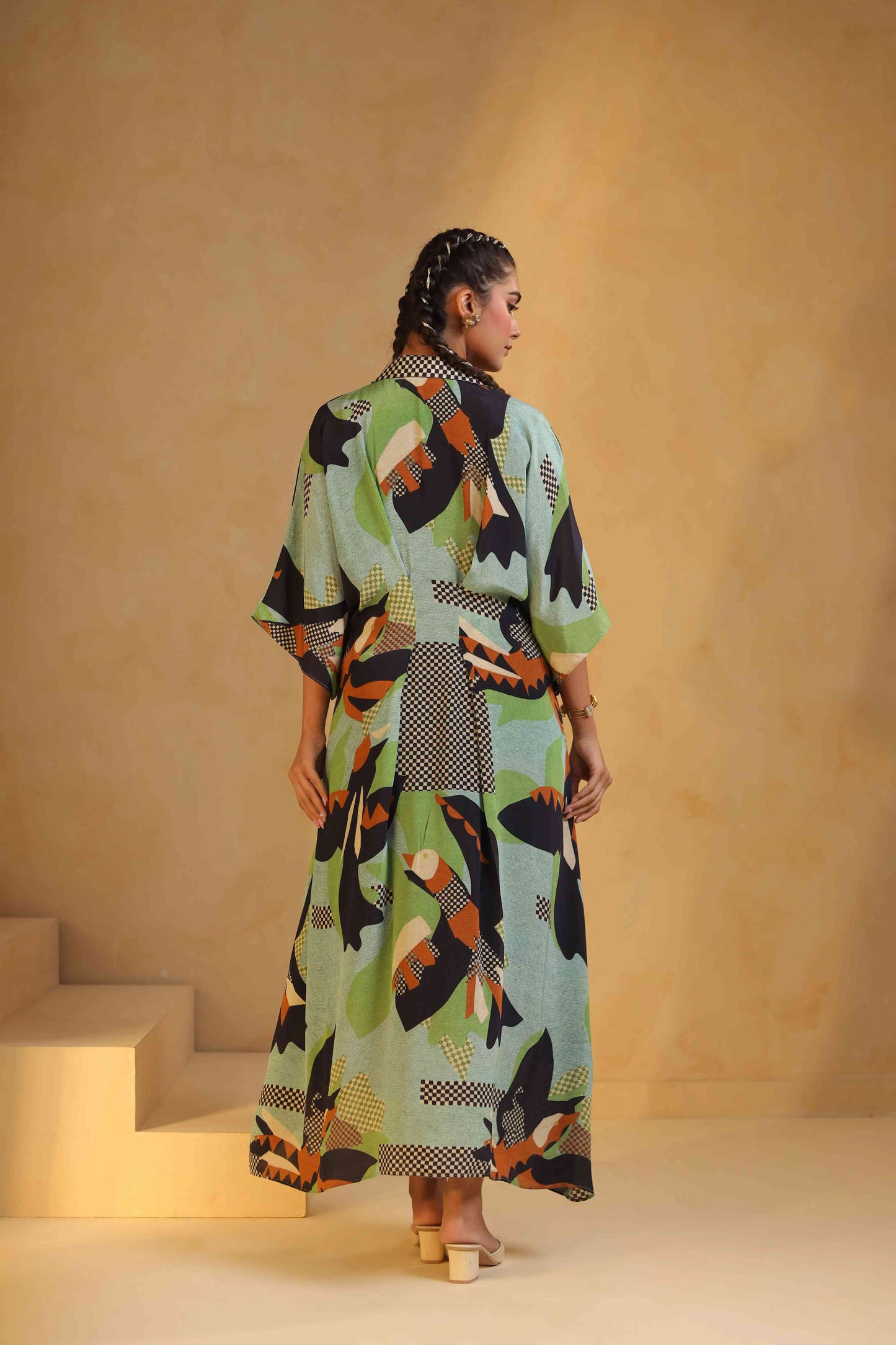 Printed Drape Dress