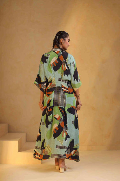 Printed Drape Dress