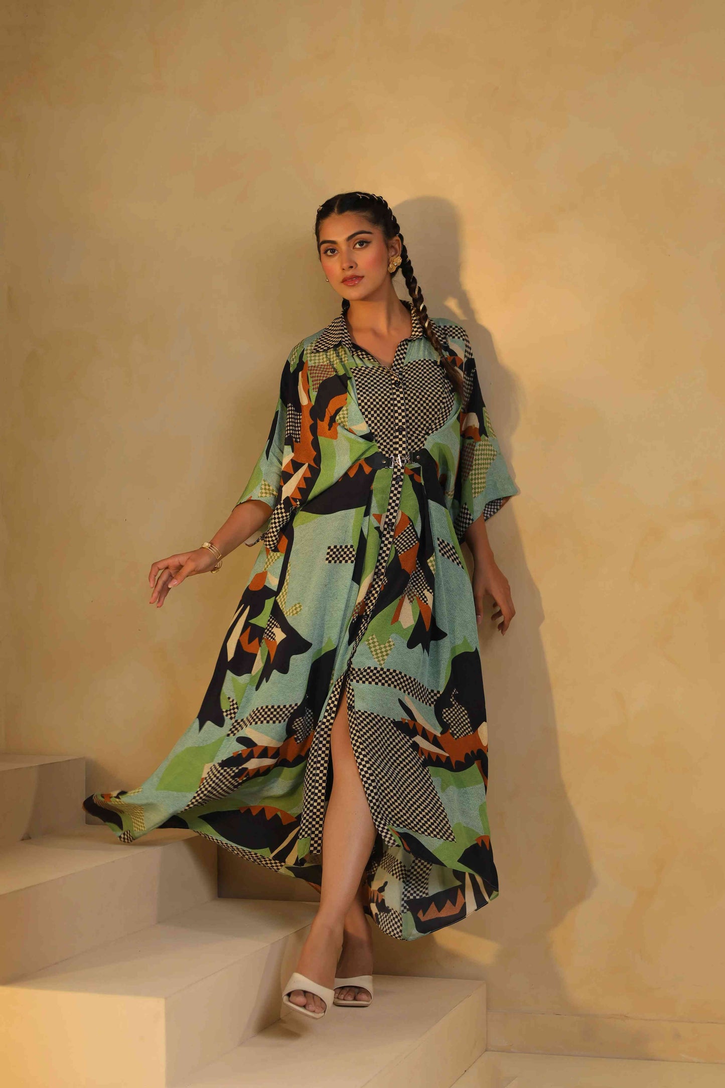Printed Drape Dress