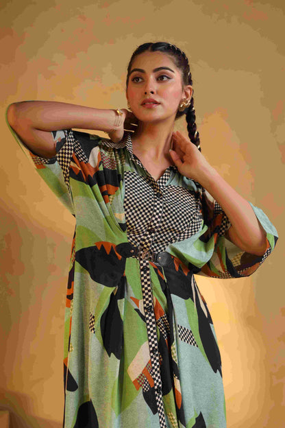 Printed Drape Dress