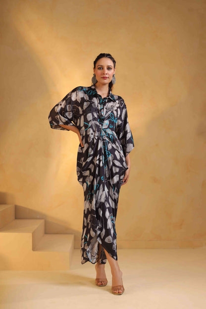 Printed Drape Dress