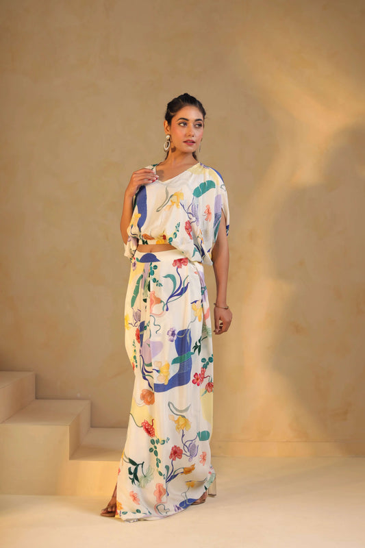 Dhoti with Cowl Top Set