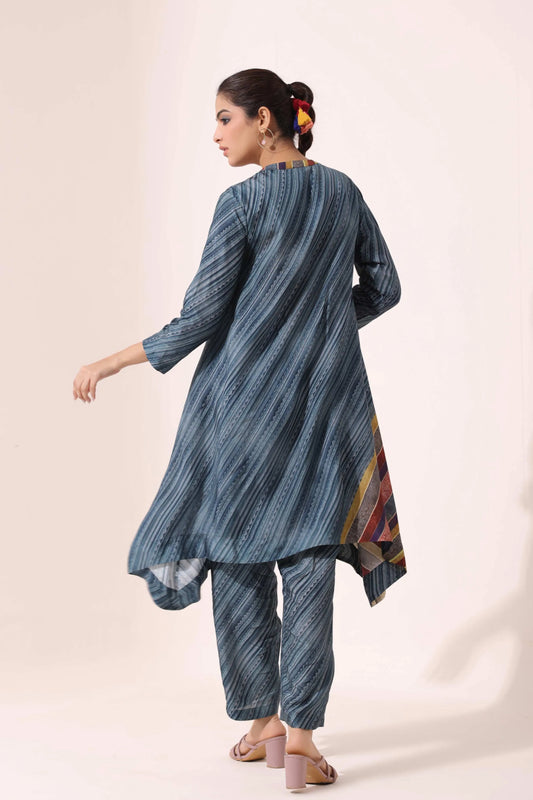 Fancy Cut Printed Kurti with Pant