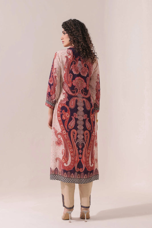 Traditional print straight kurti with Straight pant