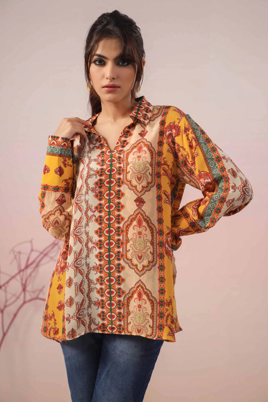 Traditioanl Print Short Top
