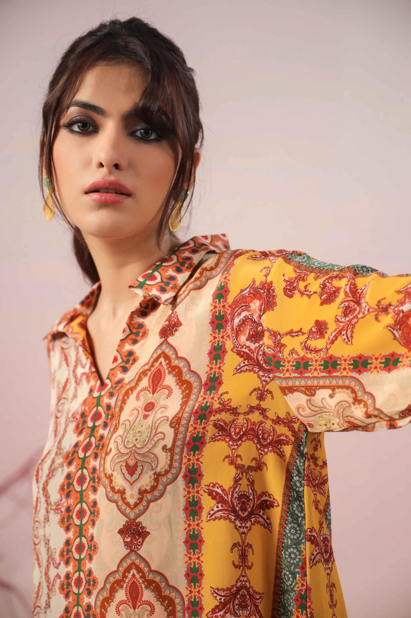 Traditioanl Print Short Top