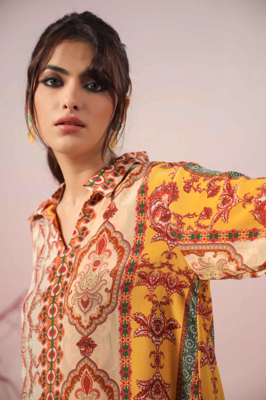 Traditioanl Print Short Top