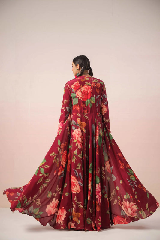 Full length Jacket Dress, Plazzo Pant and Sequinzed blouse