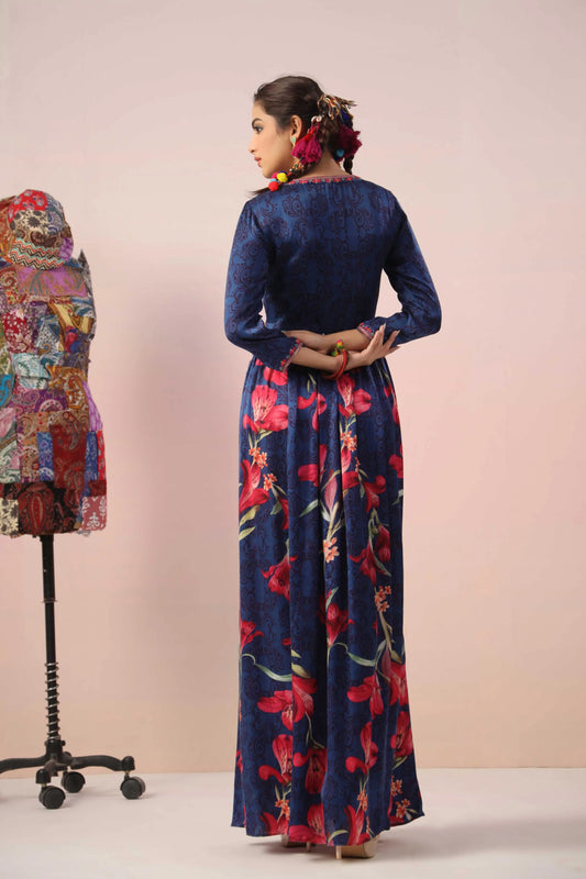 Full Length Floral Printed Dress